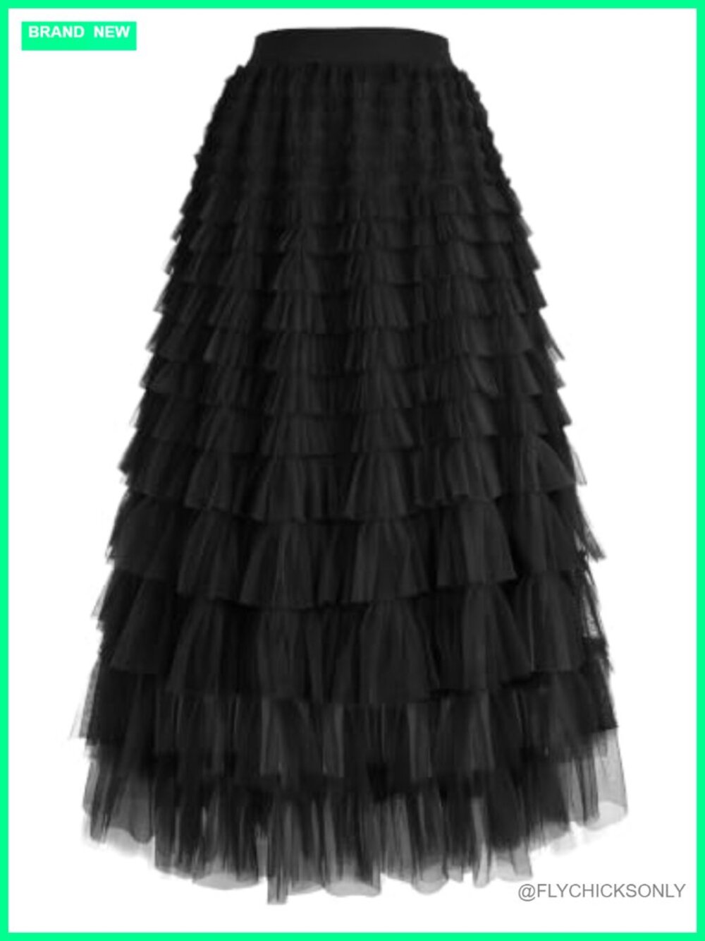 Women's Tulle Maxi Skirt Tiered Ruffle A-Line Fairy Tutu Party